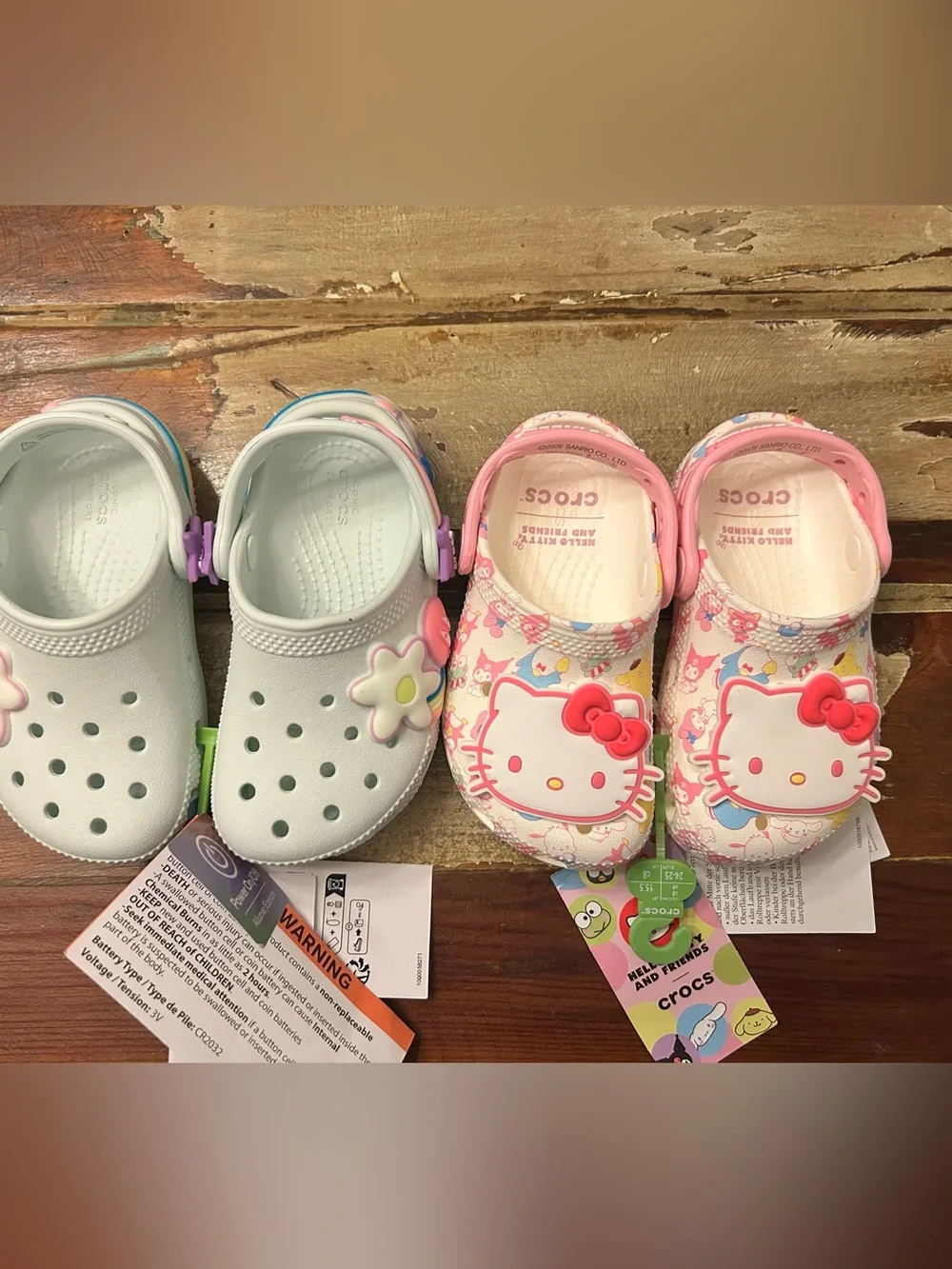 Crocs Hello Kitty & Friends Light Up Clog Sandal Kids Sz 8 Pink/White Brand New